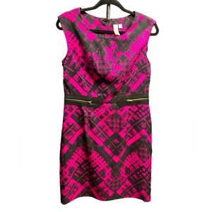 Emma & Michele Pink and Black Midi Dress
